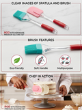 Premium Silicone Spatula and Basting Brush Set – Heat-Resistant Baking & Oil Pastry Brushes with Crystal Clear Handles