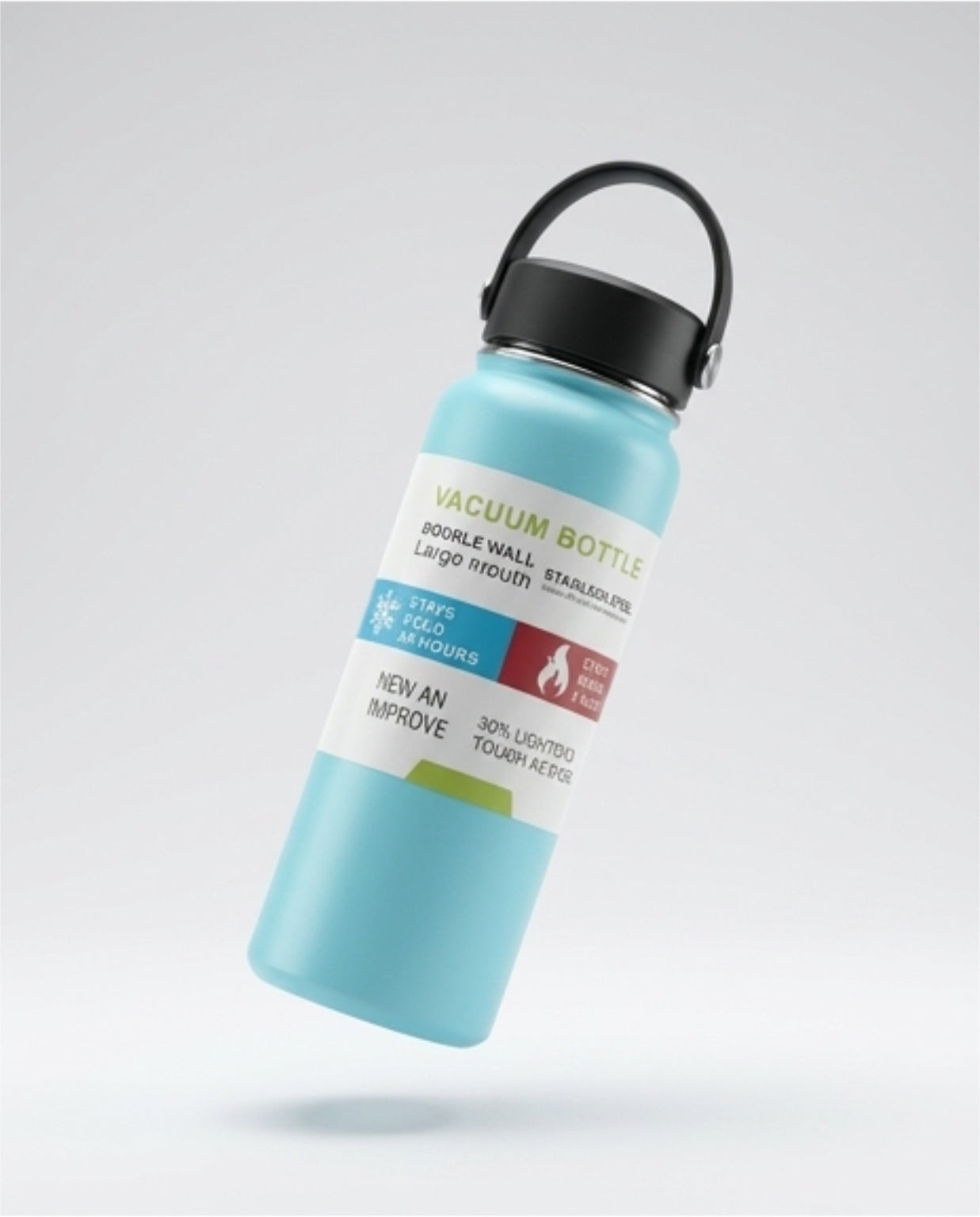 Premium Double Wall Stainless Steel Vacuum Bottle – Large Mouth Insulated Water Bottle, Stays Cold 24 Hours & Hot 8 Hours, Lightweight & Durable Design