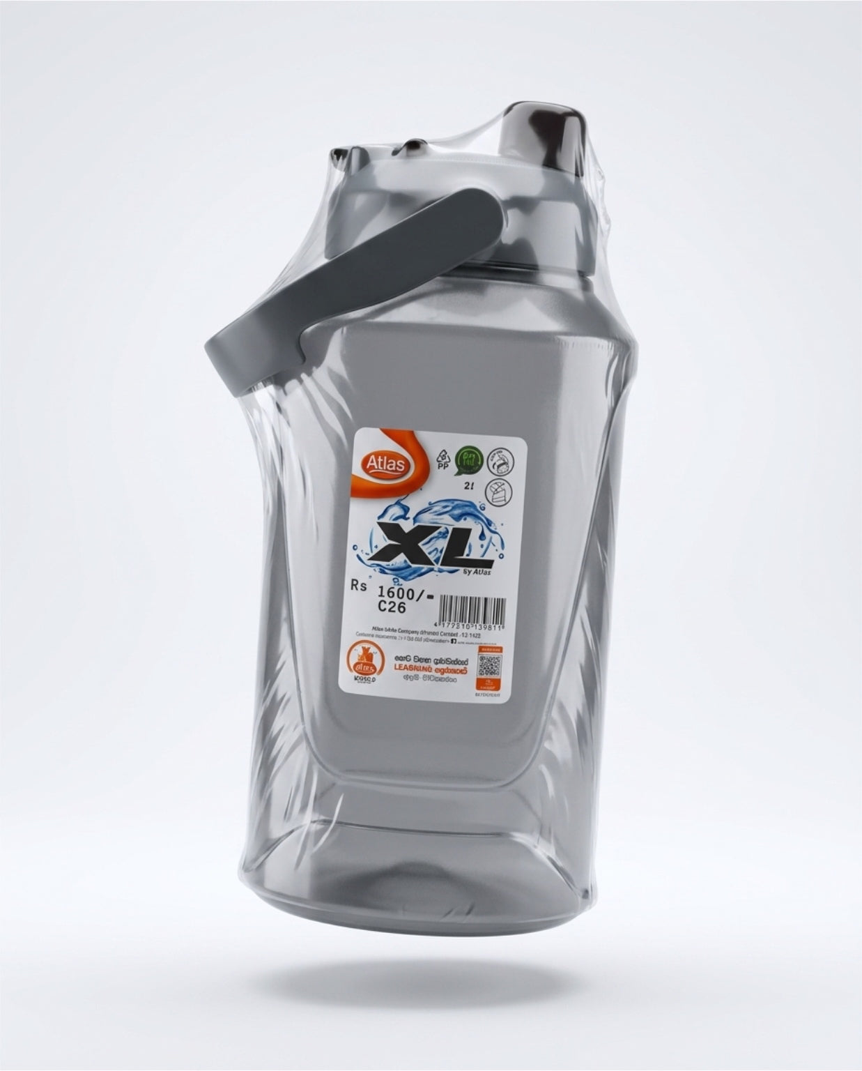 Atlas XL 2-Litre Mega Water Bottle – Large Capacity Sports Jug with Built-In Handle and Flip-Top Cap