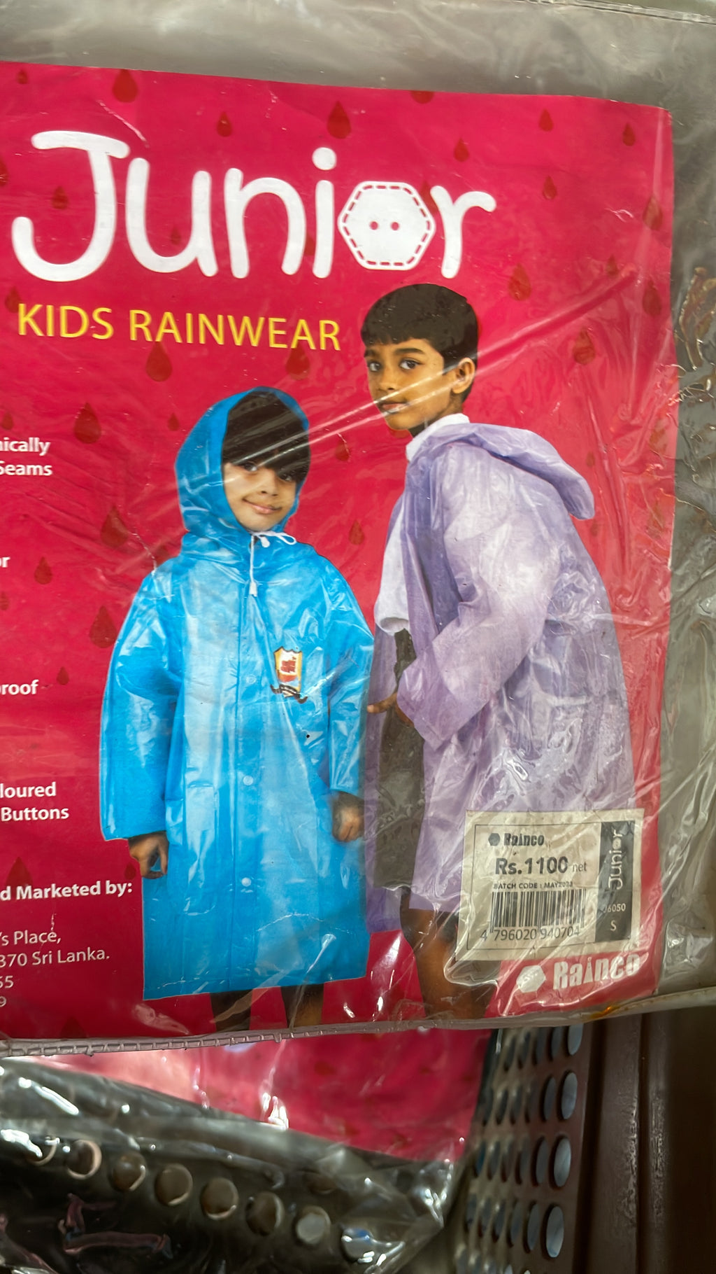 Rainco Junior Kids Rainwear – Waterproof Hooded School Raincoat for Children