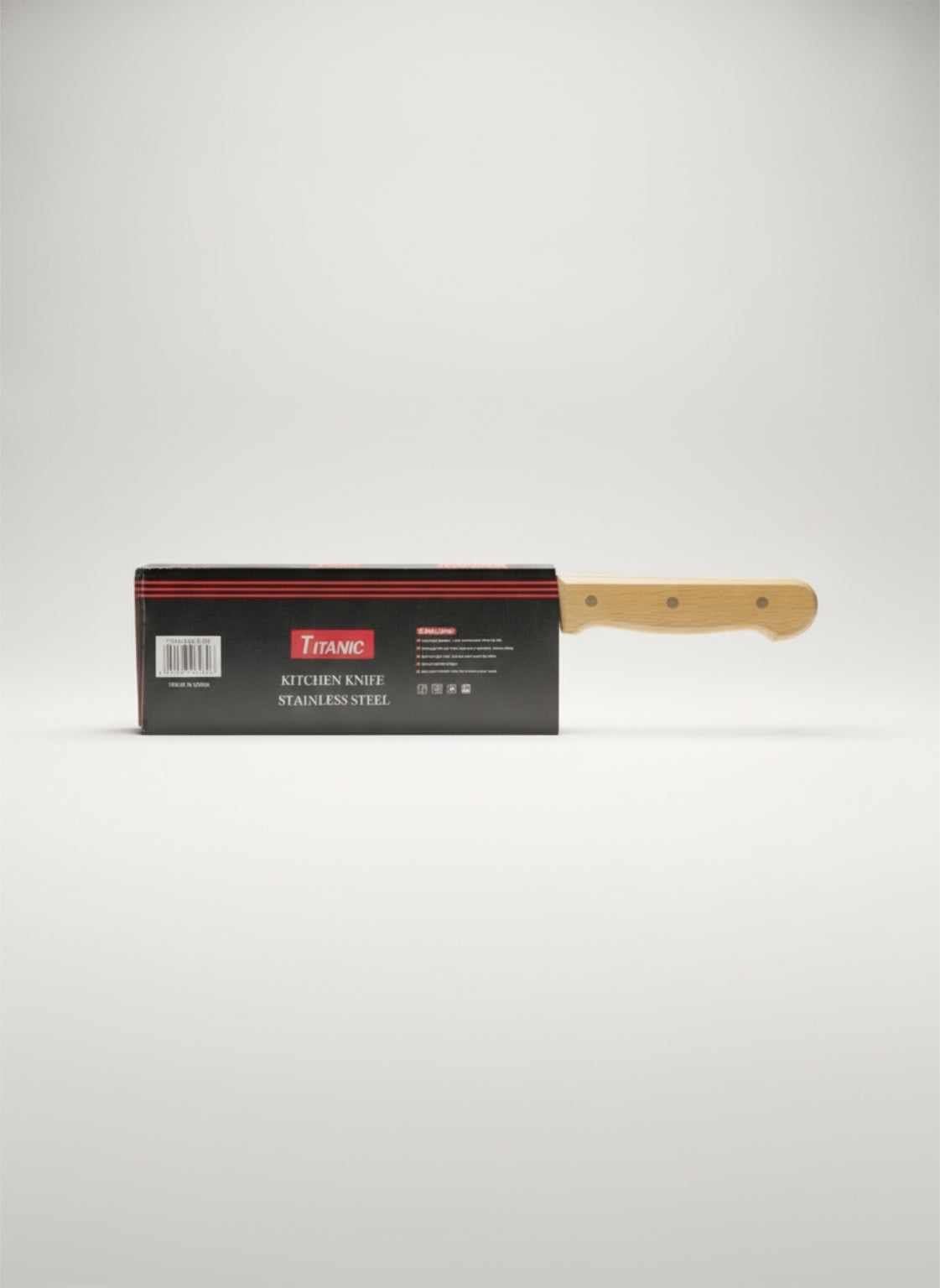 Titanic Premium Stainless Steel Kitchen Cleaver – High-Quality "Cow Knife" Chopper with Triple-Riveted Natural Wood Handle
