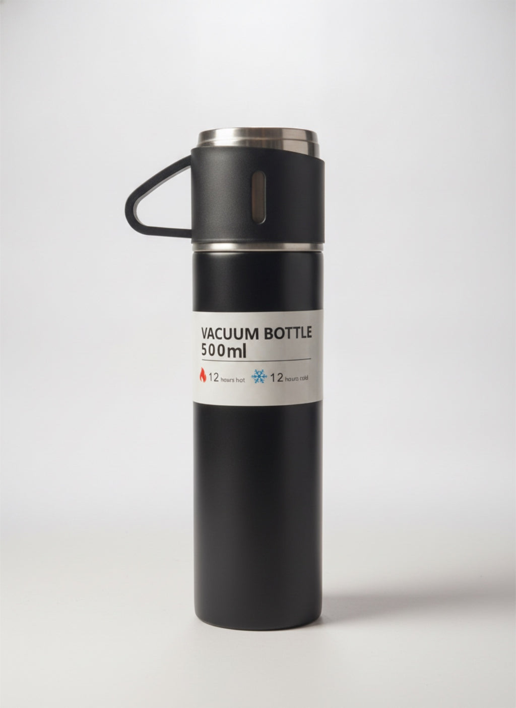 Premium Insulated Stainless Steel Vacuum Flask (500ml) – Portable Thermal Sports Travel Bottle with Built-In Carrying Loop Lid