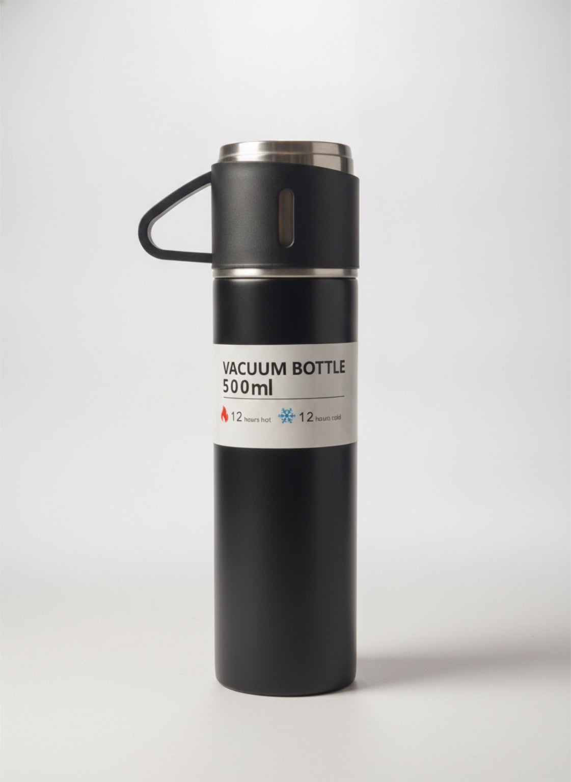 Premium Insulated Stainless Steel Vacuum Flask (500ml) – Portable Thermal Sports Travel Bottle with Built-In Carrying Loop Lid