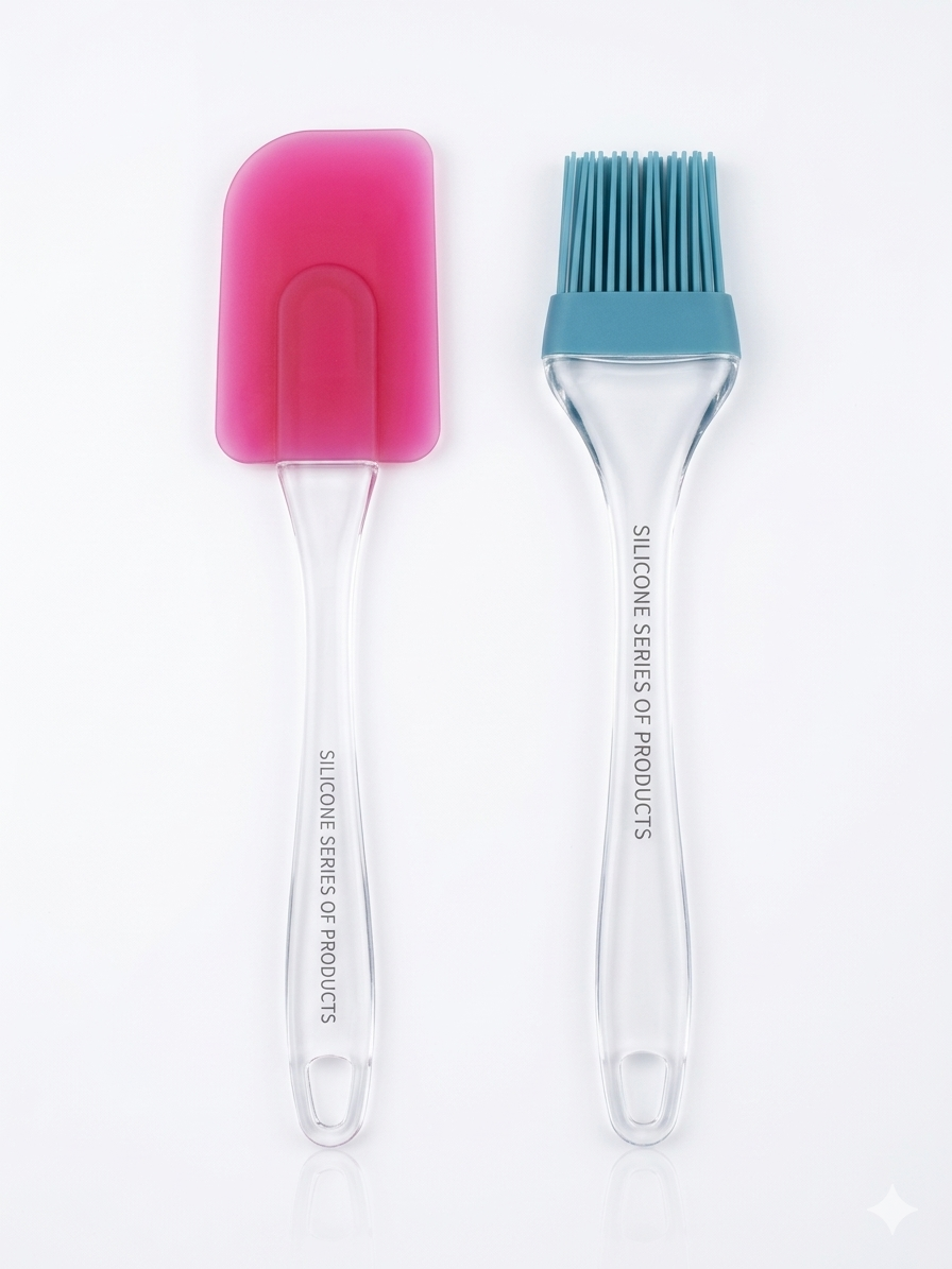 Premium Silicone Spatula and Basting Brush Set – Heat-Resistant Baking & Oil Pastry Brushes with Crystal Clear Handles