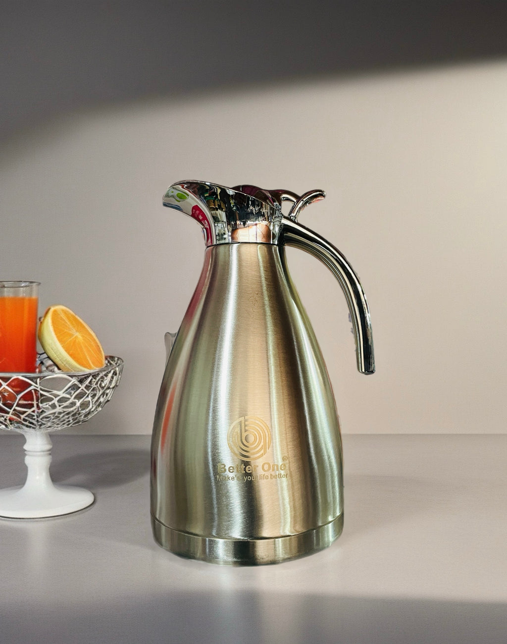 Premium Double-Wall Stainless Steel Vacuum Carafe (OG-20RC) – Hot & Cold Thermal Flask Kettle with One-Touch Stopper (Available in 1.2L & 1.5L)