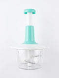 Manual Press Vegetable Chopper – Multi-Blade Hand Pump Food Mincer & Onion Dicer for Kitchen