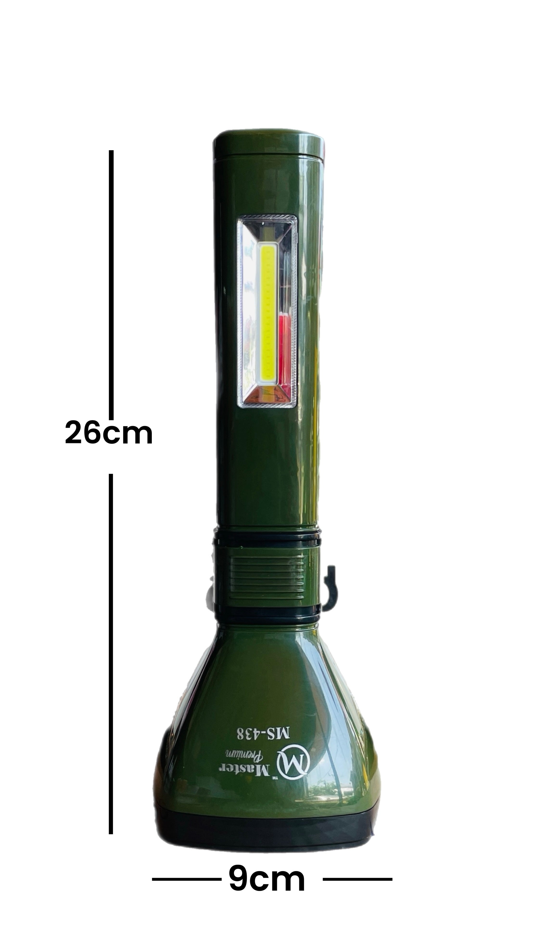 Master Premium Dual-Light Rechargeable Flashlight (MS-438) – High-Power 5W LED Torch with Built-In 2W SMD Side Work Light