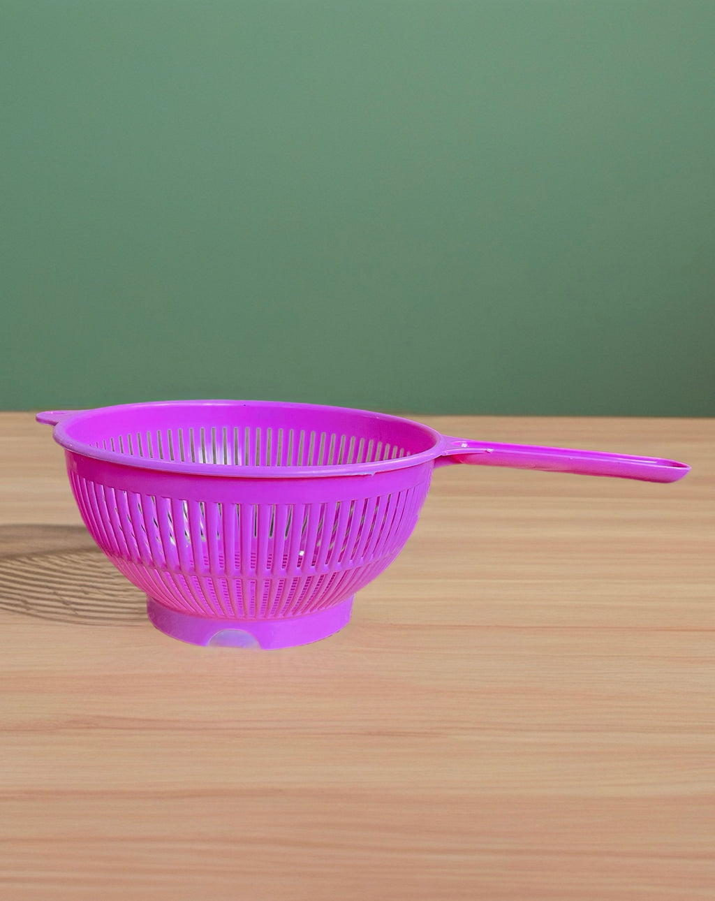 Premium Plastic Handheld Kitchen Colander – Deep Rice, Pasta & Vegetable Strainer Bowl with Long Handle