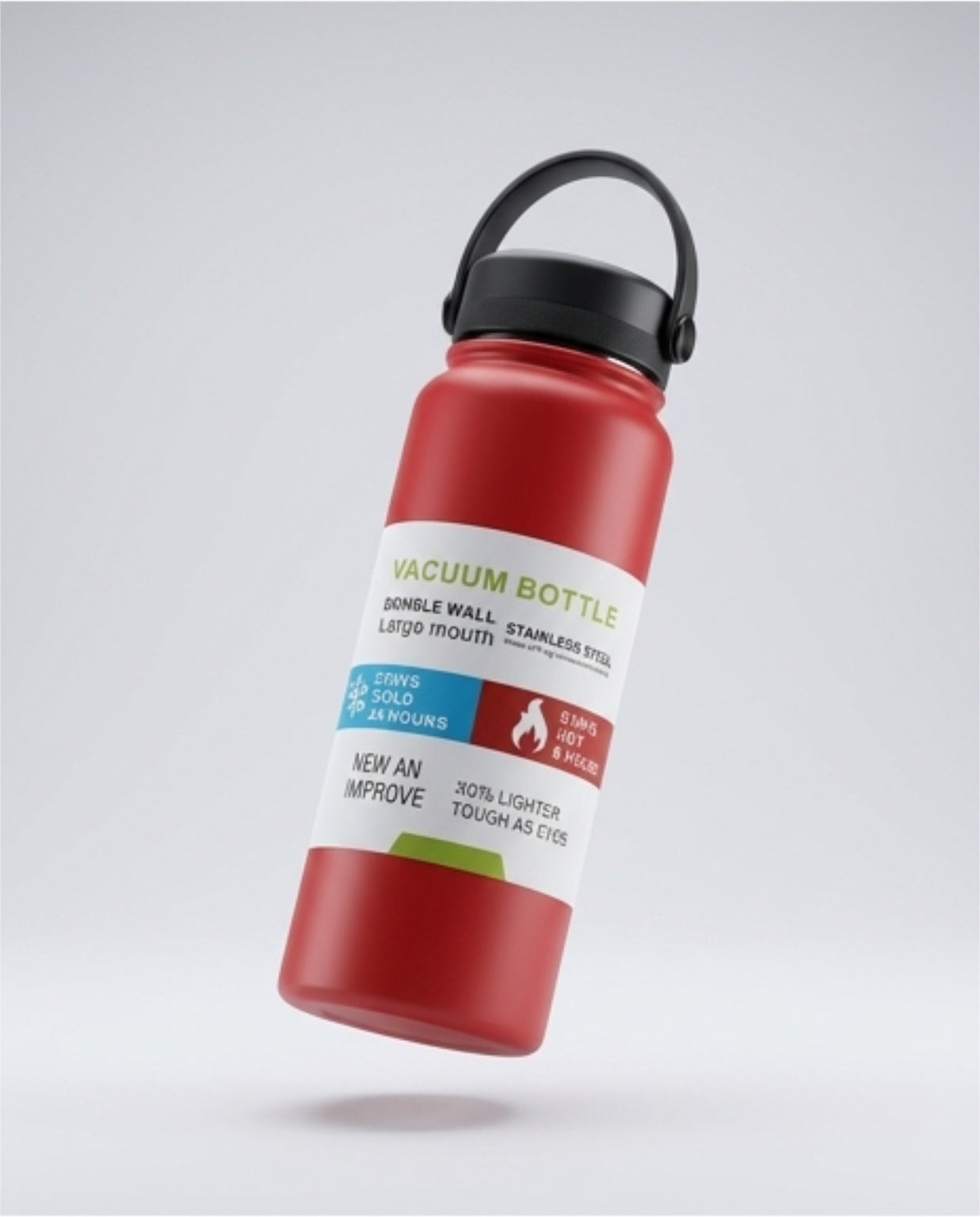 Premium Double Wall Stainless Steel Vacuum Bottle – Large Mouth Insulated Water Bottle, Stays Cold 24 Hours & Hot 8 Hours, Lightweight & Durable Design