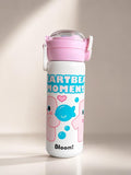 Cute "Heartbeat Moment" Insulated Stainless Steel Water Bottle – Kawaii Kids & School Flask with Flip-Top Lid