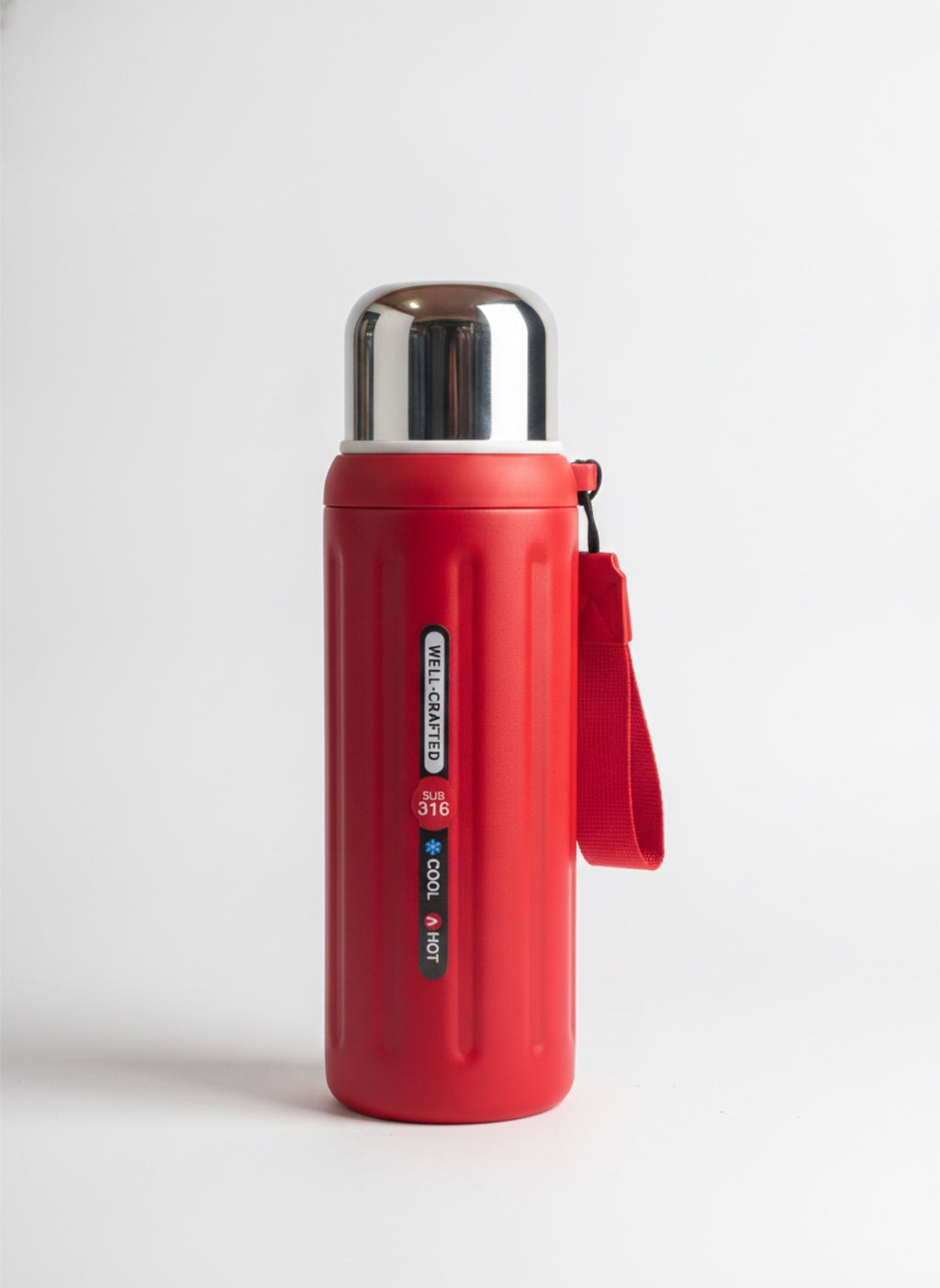 Well-Crafted Premium SUS 316 Stainless Steel Bullet Thermos – Heavy-Duty Vacuum Insulated Travel Flask with Stainless Steel Cup Lid