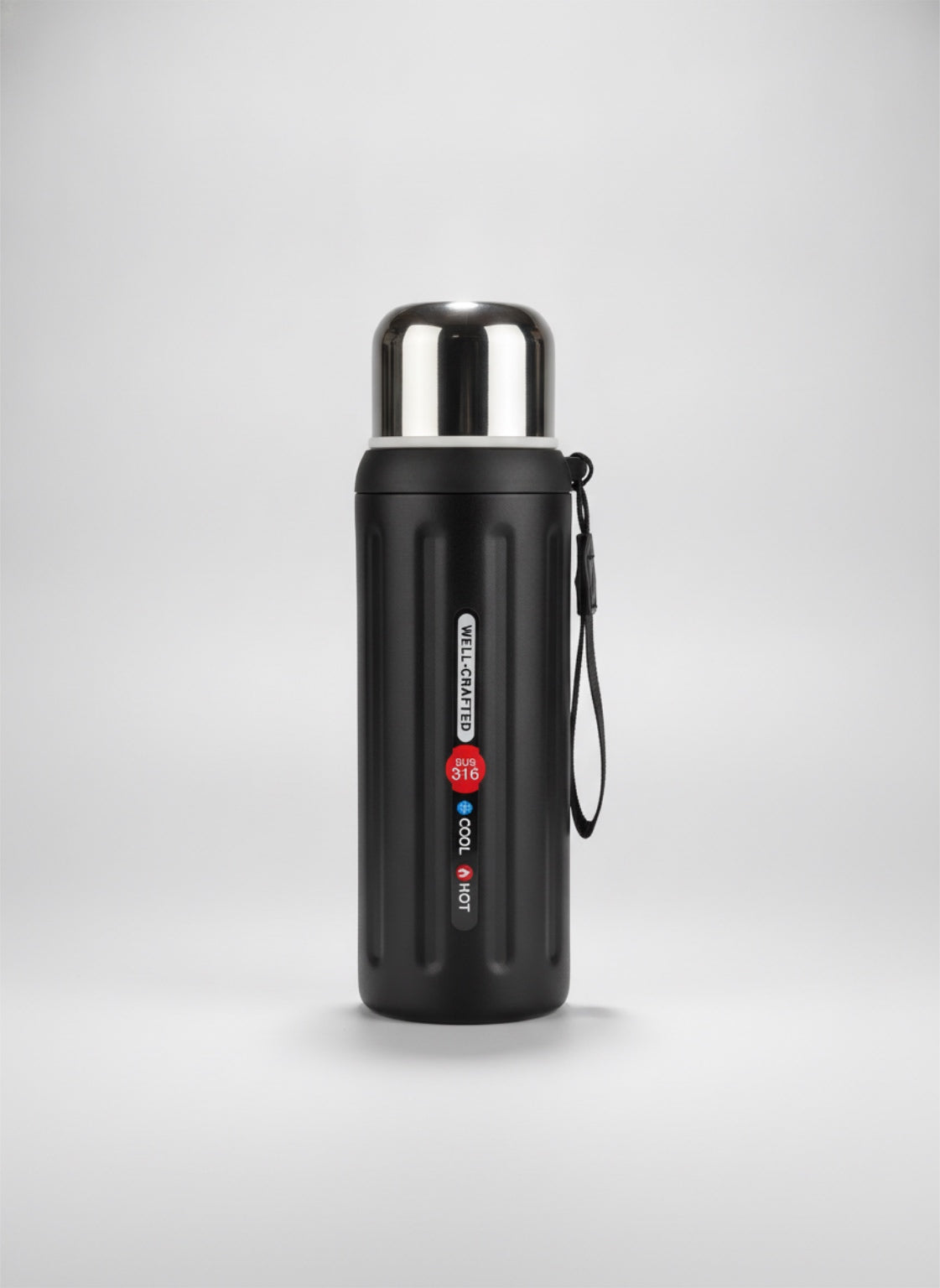 Well-Crafted Premium SUS 316 Stainless Steel Bullet Thermos – Heavy-Duty Vacuum Insulated Travel Flask with Stainless Steel Cup Lid