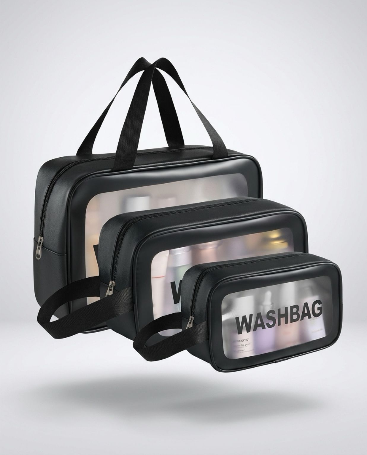 Transparent Waterproof Wash Bag | Clear Travel Makeup & Toiletry Organizer