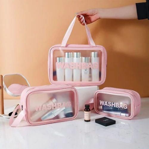 Transparent Waterproof Wash Bag | Clear Travel Makeup & Toiletry Organizer
